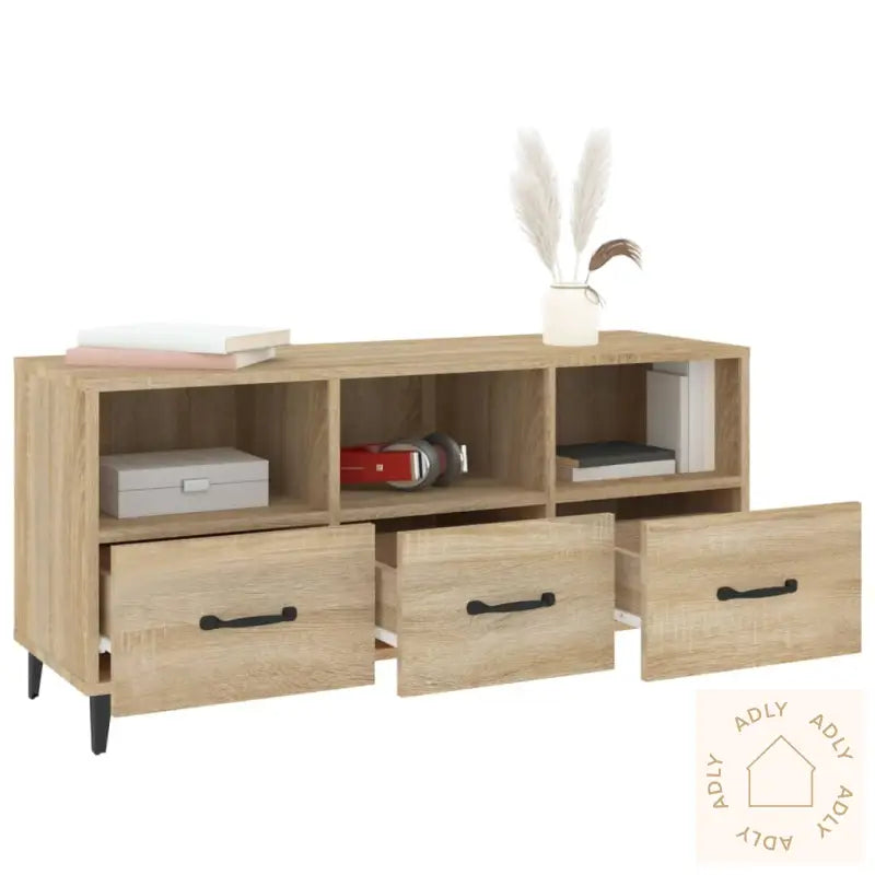 Tv-Benk Sonoma Eik 102X35X50 Cm Konstruert Tre