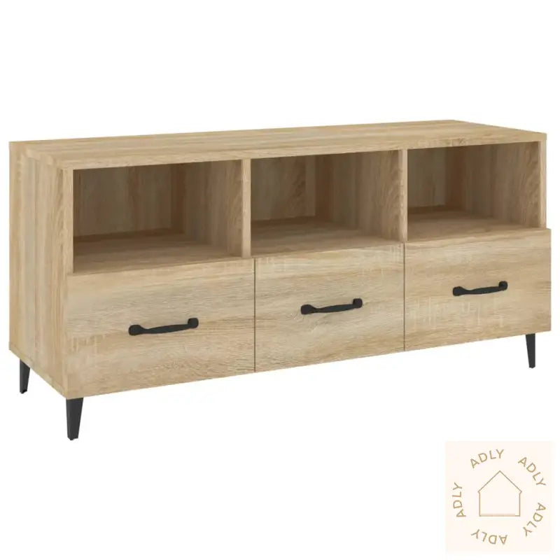 Tv-Benk Sonoma Eik 102X35X50 Cm Konstruert Tre
