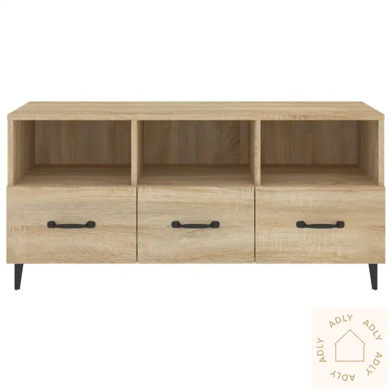 Tv-Benk Sonoma Eik 102X35X50 Cm Konstruert Tre