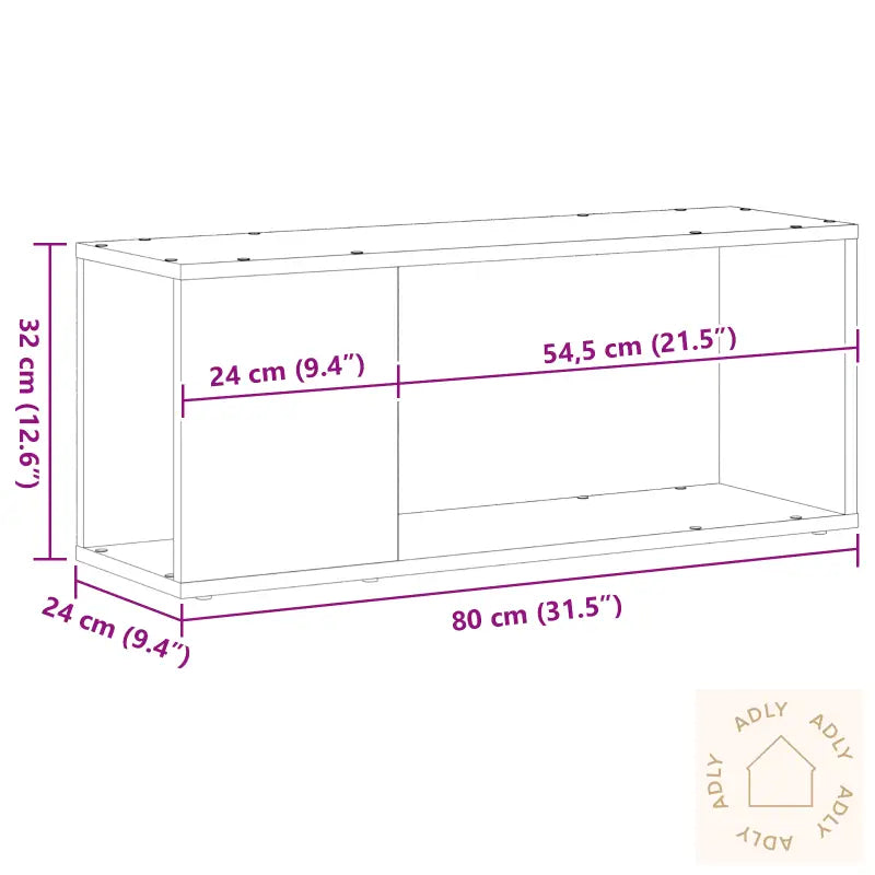 Tv-Benk Hvit 80X24X32 Cm Laget Av Tre