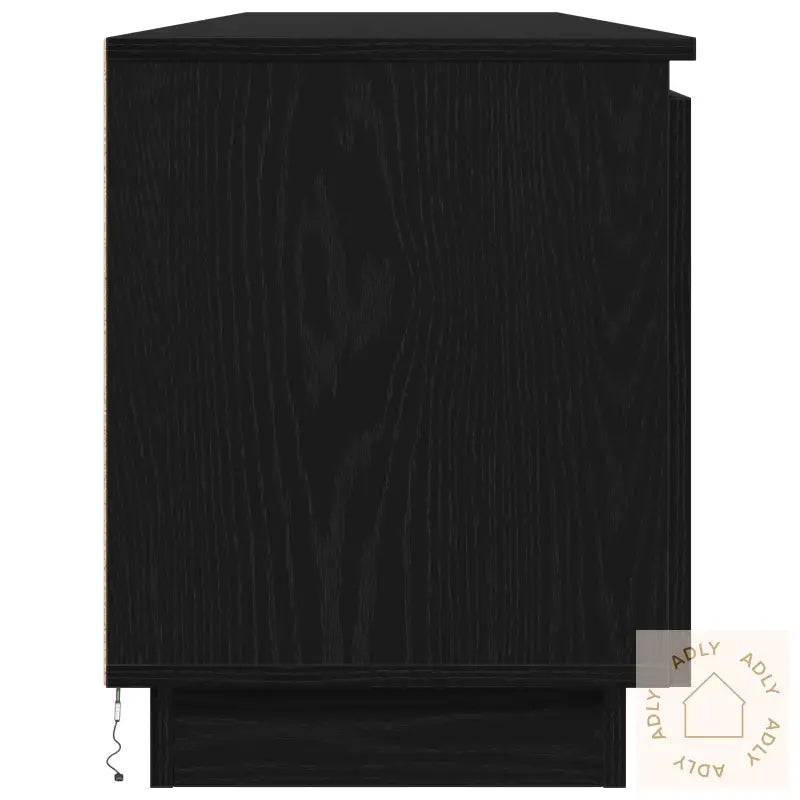 Tv-Benk Med Led Svart Eik 180X38X49 Cm Konstruert Tre