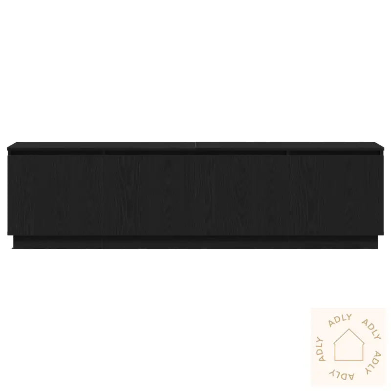 Tv-Benk Med Led Svart Eik 180X38X49 Cm Konstruert Tre