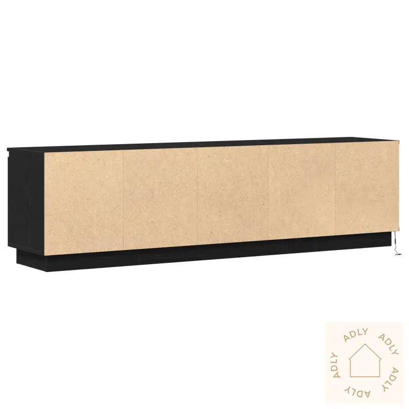 Tv-Benk Med Led Svart Eik 180X38X49 Cm Konstruert Tre