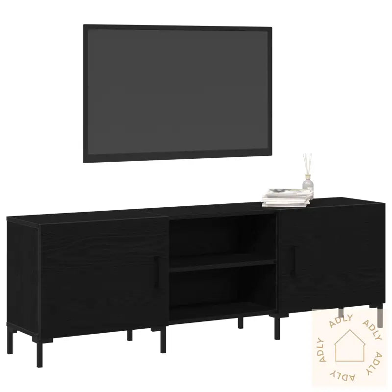 Tv-Skap Svart Eik 150X30X50 Cm Konstruert Tre