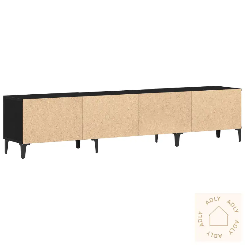 Tv-Benk Svart Eik 180X31,5X40 Cm Konstruert Tre