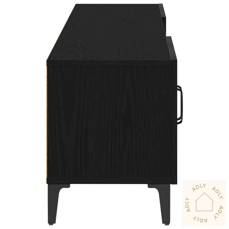 Tv-Benk Svart Eik 180X31,5X40 Cm Konstruert Tre