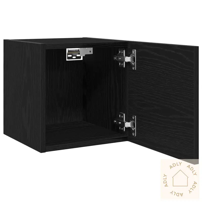 Veggmontert Tv-Skap, Svart Eik, 30,5X30X30 Cm