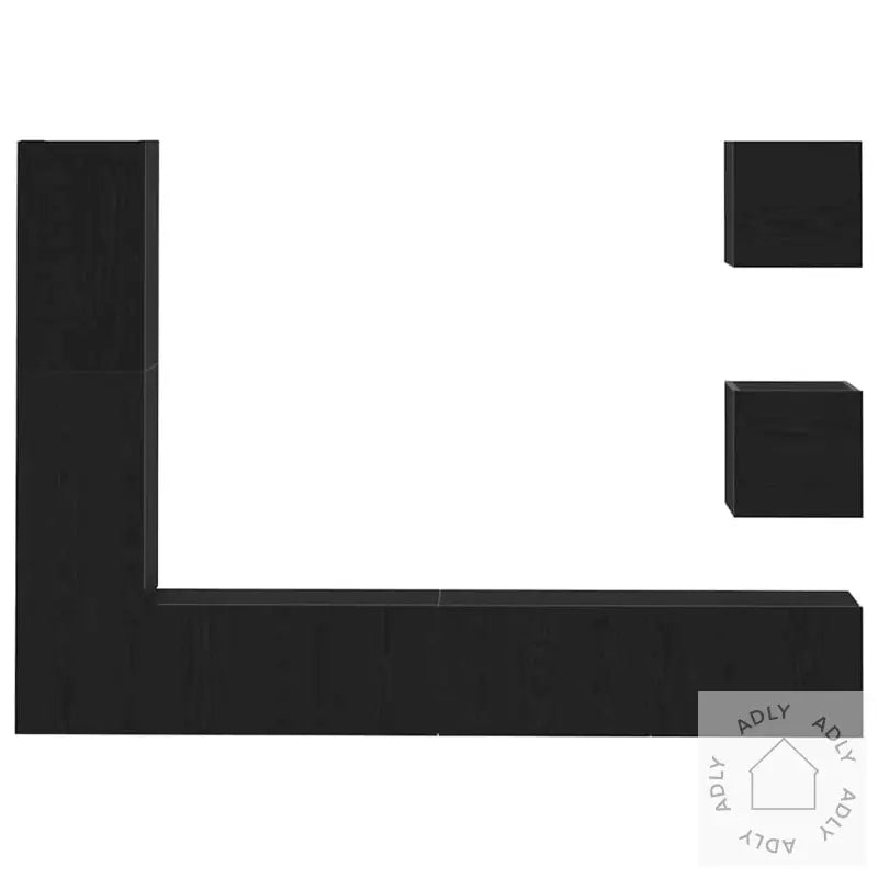 Tv-Skapsett 6 Deler I Svart Eik