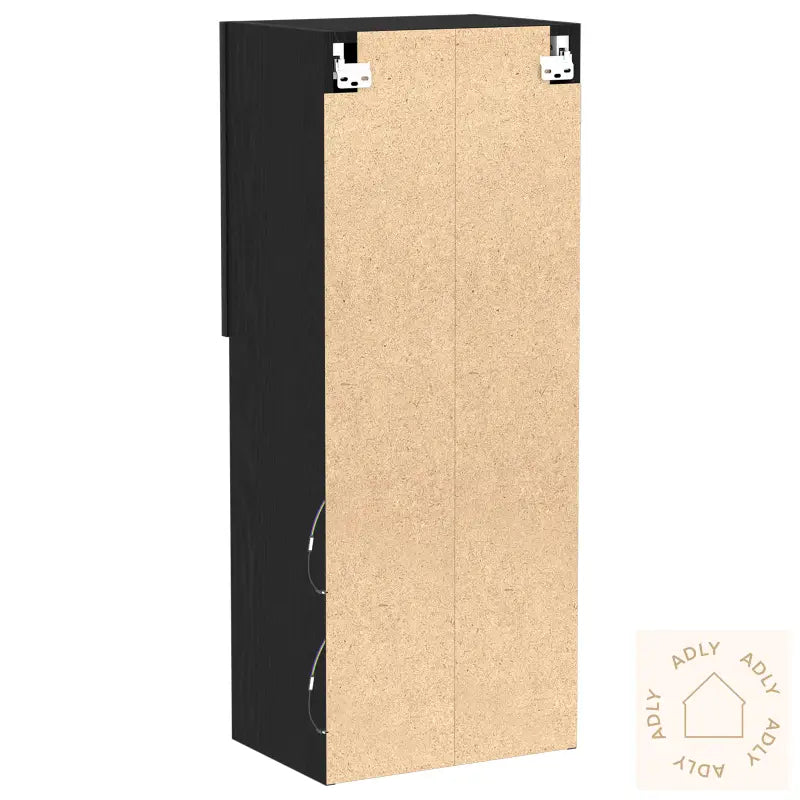 Tv-Benk Med Led-Lamper Svart Eik 40,5X30X102 Cm