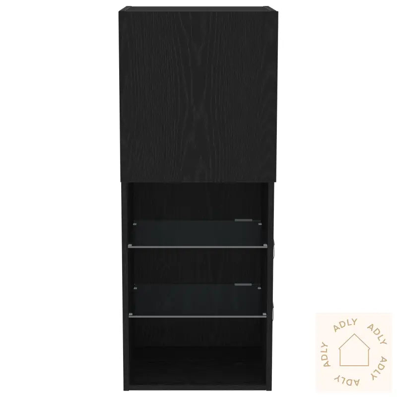 Tv-Benk Med Led-Lamper Svart Eik 40,5X30X102 Cm