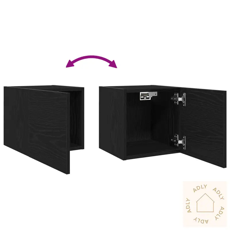 Veggmontert Tv-Skap, Svart Eik, 30,5X30X30 Cm