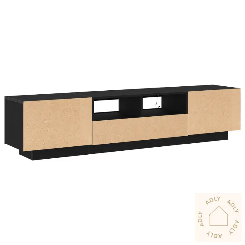 Tv-Benk Med Led-Belysning, Svart Eik, 180X35X40 Cm, Konstruert Tre