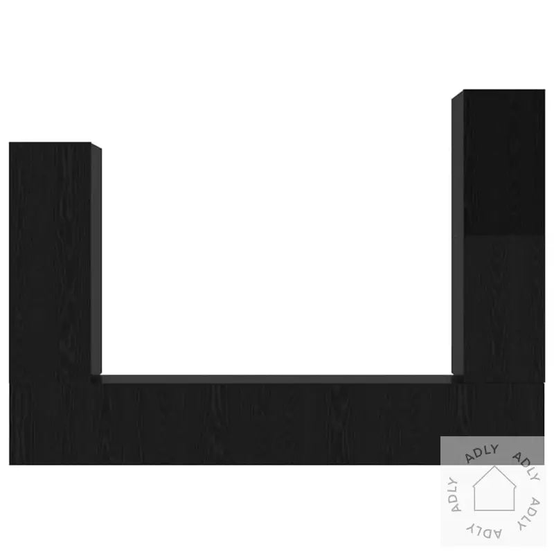 4-Delt Veggmontert Tv-Møbelsett I Svart Eik