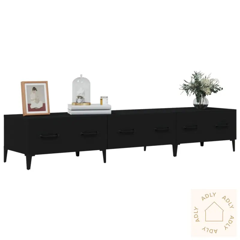 Tv-Benk Svart 150X34,5X30 Cm Konstruert Tre