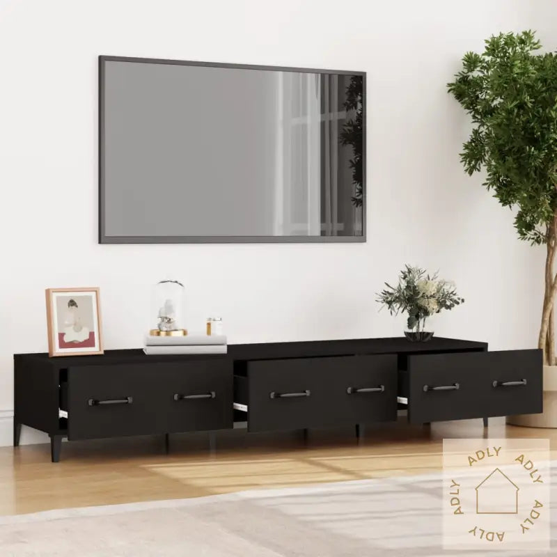 Tv-Benk Svart 150X34,5X30 Cm Konstruert Tre