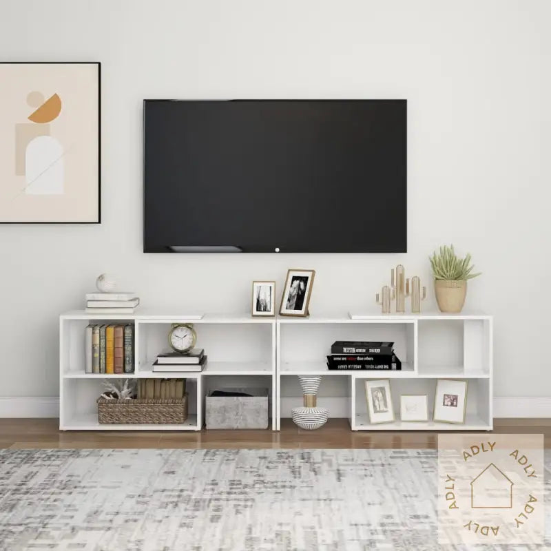 Tv-Benk Høyglans Hvit 149X30X52 Cm Konstruert Tre