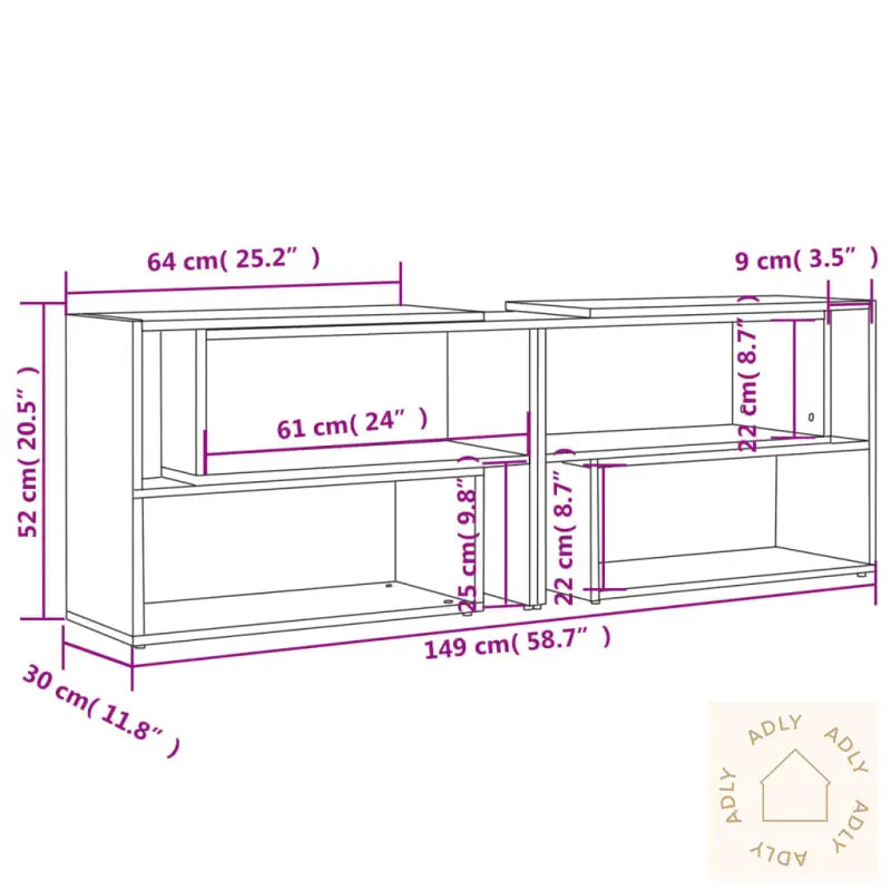 Tv-Benk Høyglans Hvit 149X30X52 Cm Konstruert Tre