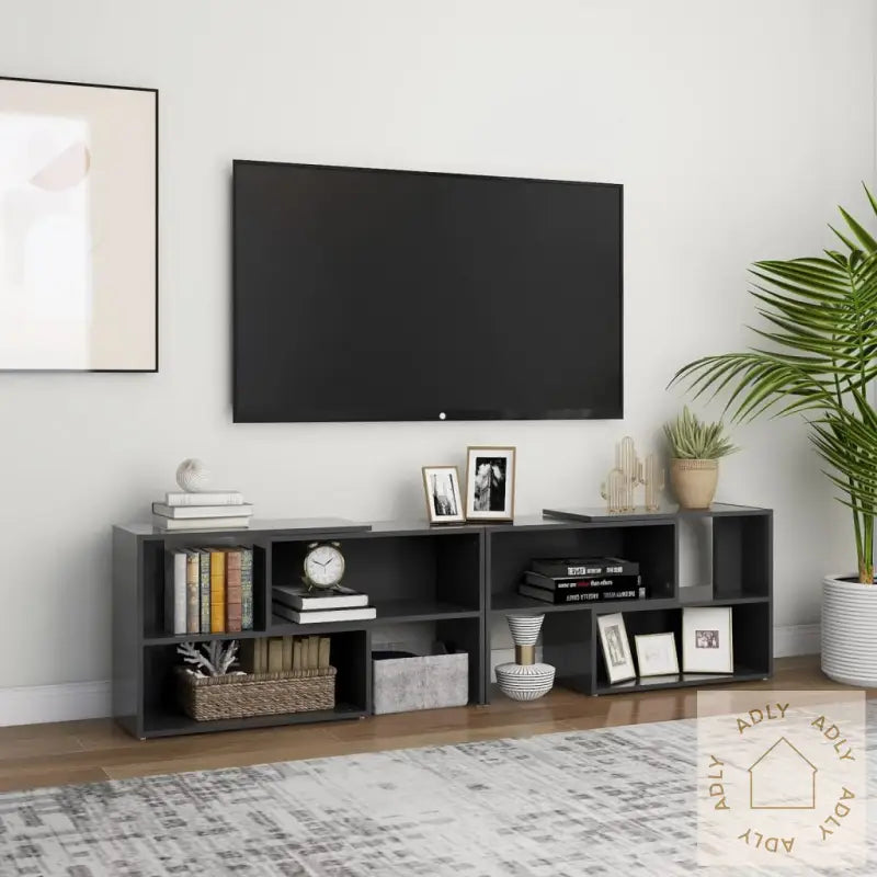 Tv-Benk Grå 149X30X52 Cm Konstruert Tre