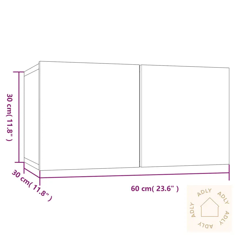 Hengende Tv-Benker 3 Stk Røkt Eik 60X30X30 Cm
