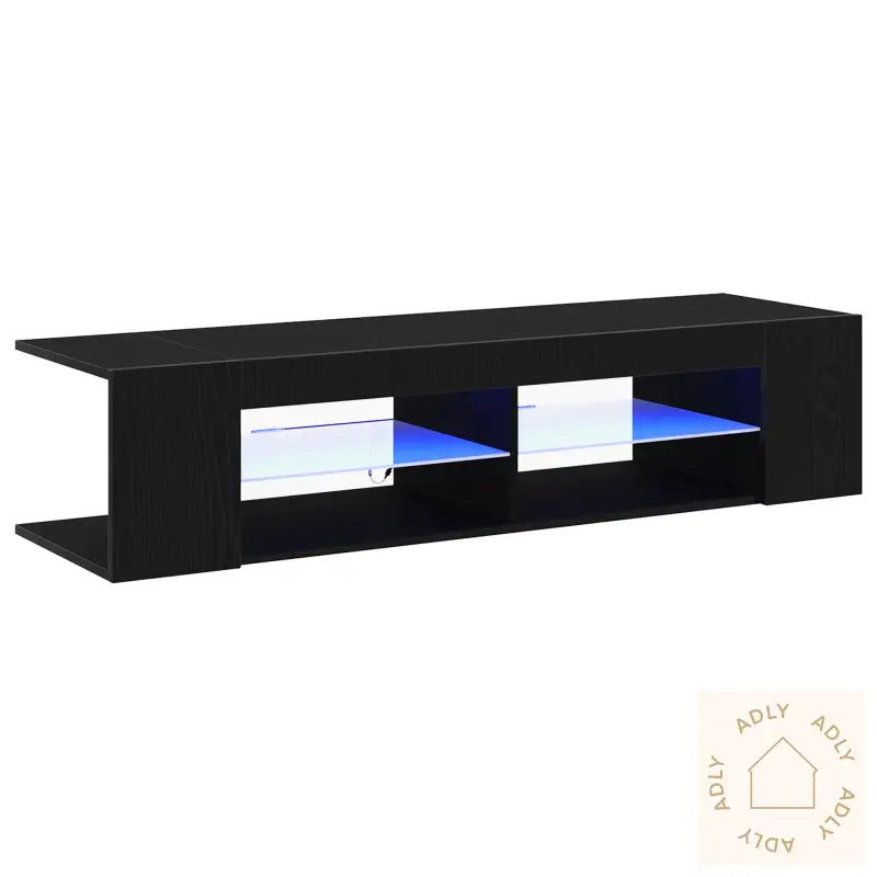 Tv-Skap Med Led-Lys I Svart Eik, 135X39X30 Cm, Lagd Av Konstruert Tre