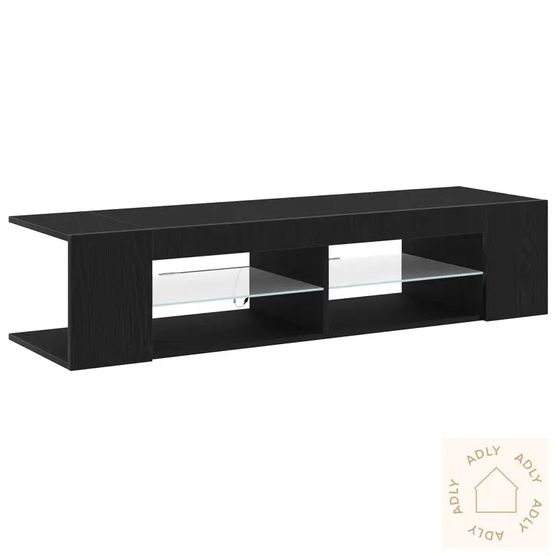 Tv-Skap Med Led-Lys I Svart Eik, 135X39X30 Cm, Lagd Av Konstruert Tre