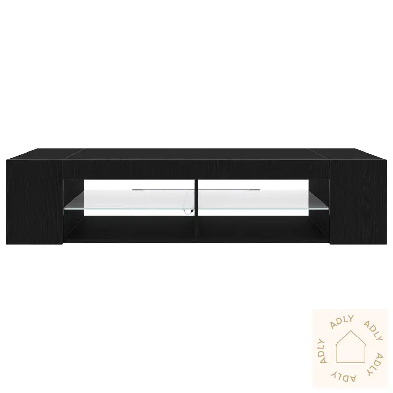 Tv-Skap Med Led-Lys I Svart Eik, 135X39X30 Cm, Lagd Av Konstruert Tre