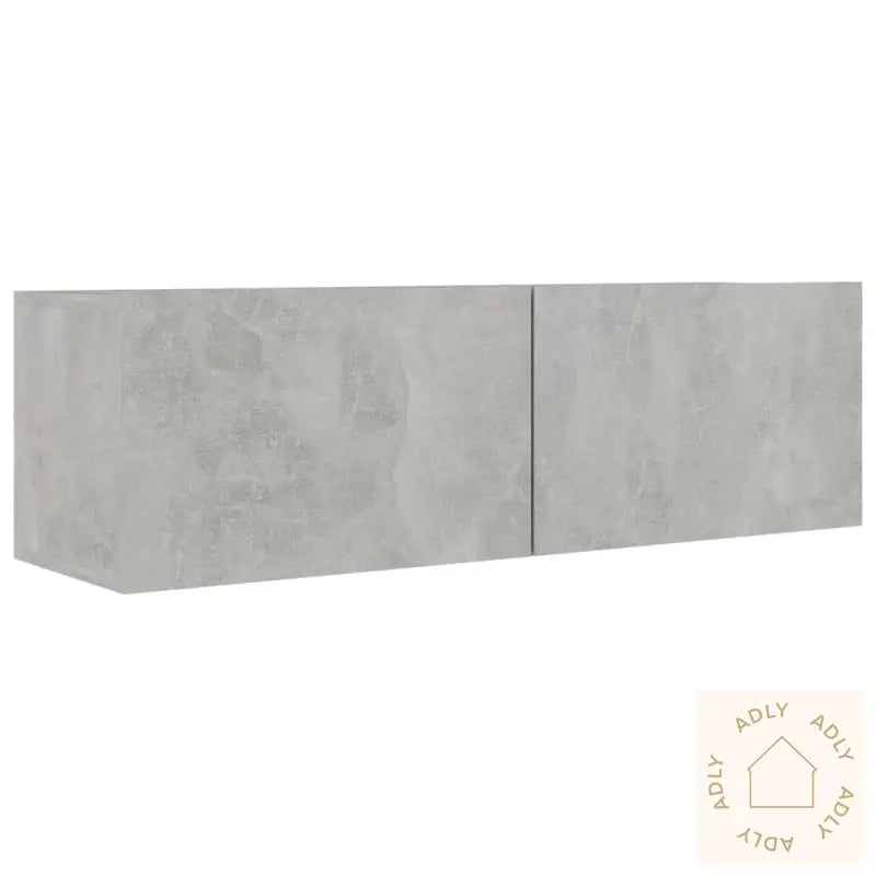 Tv-Benksett 4 Deler Betonggrå Konstruert Tre