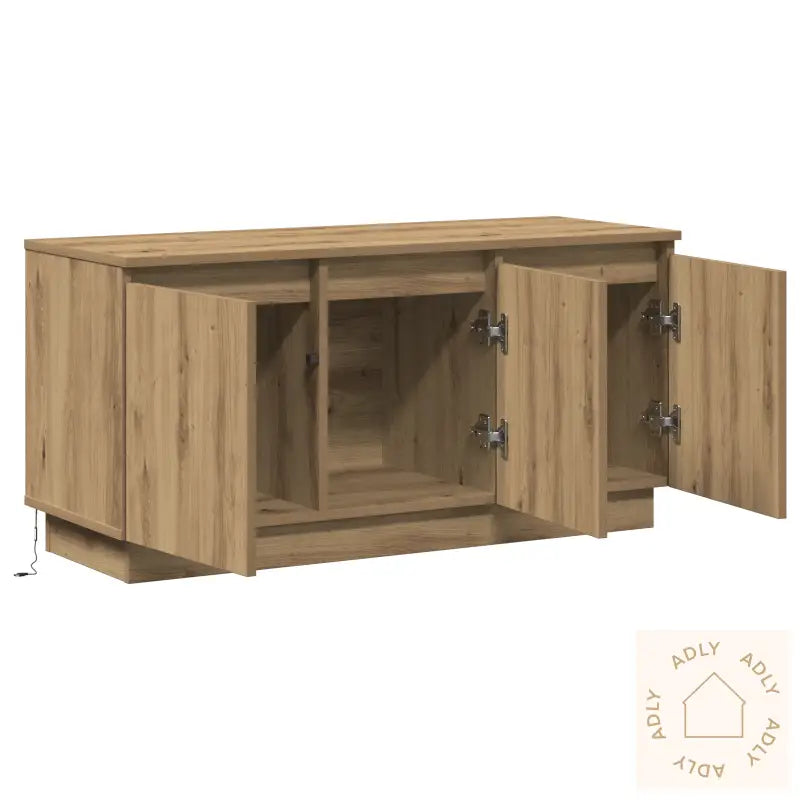 Tv-Skap Håndlaget Eik 100X38X49 Cm Konstruert Tre