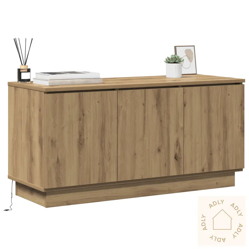 Tv-Skap Håndlaget Eik 100X38X49 Cm Konstruert Tre