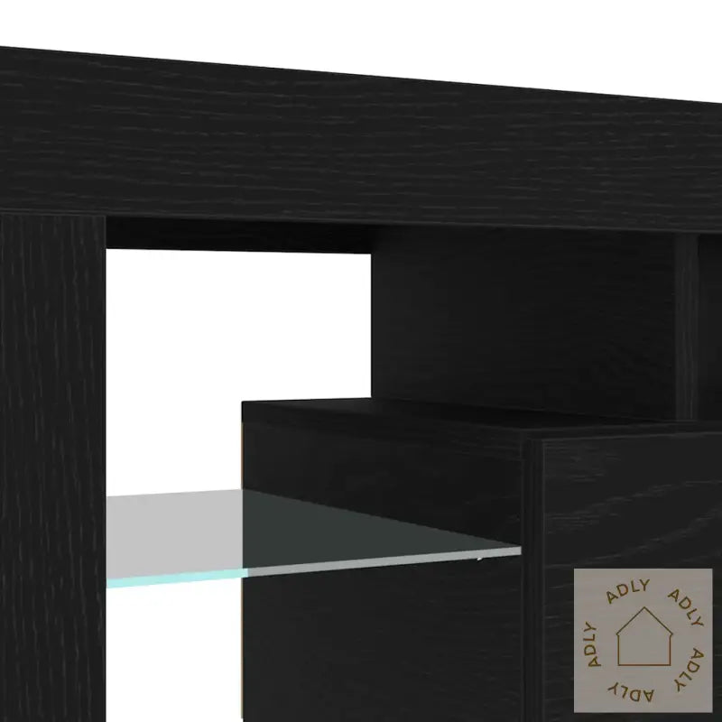 Tv-Skap 2 Stk Med Led-Lamper Svart Eik Konstruert Tre