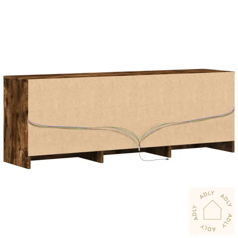 Tv-Benk Med Led Røkt Eik 140X34X50 Cm Konstruert Tre