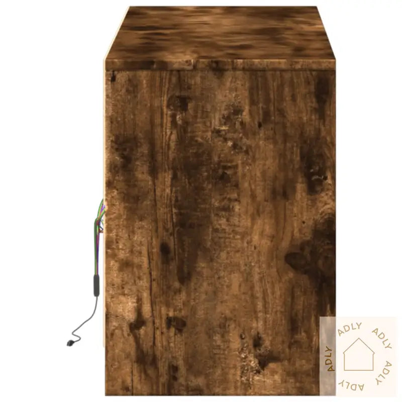 Tv-Benk Med Led Røkt Eik 140X34X50 Cm Konstruert Tre
