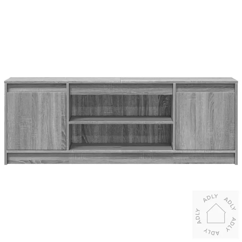 Tv-Benk Med Led Grå Sonoma 139,5X34X50 Cm Konstruert Tre