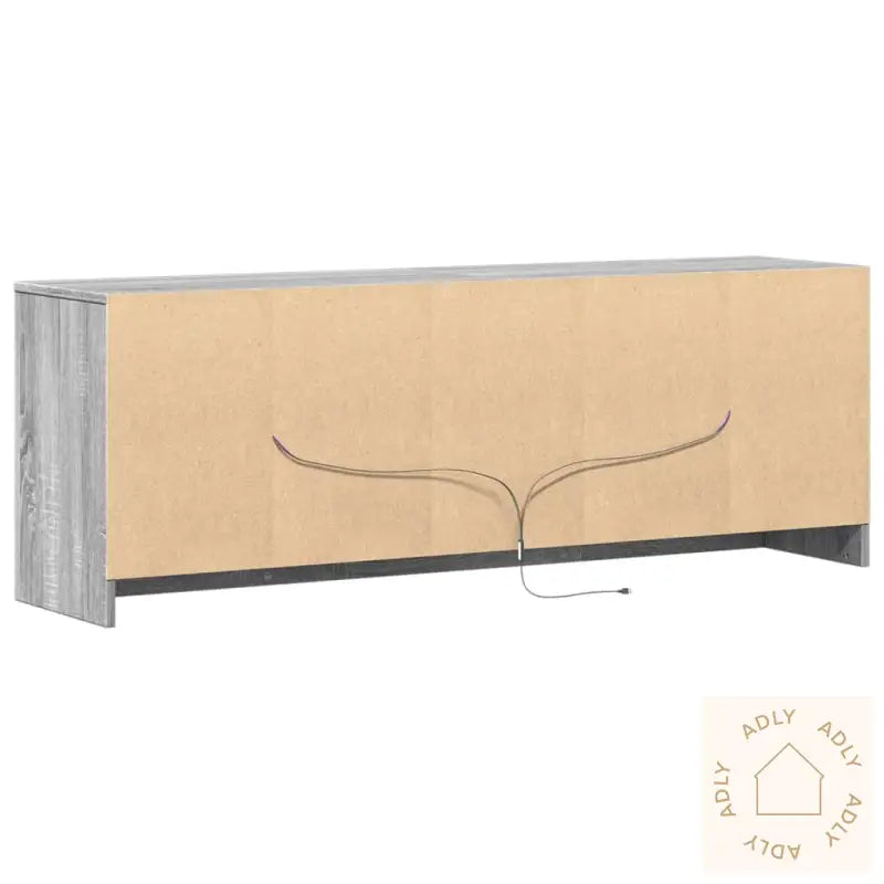 Tv-Benk Med Led Grå Sonoma 139,5X34X50 Cm Konstruert Tre