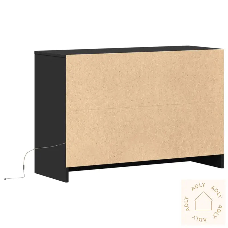 Tv-Benk Med Led Svart 91X34X61 Cm Konstruert Tre