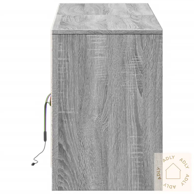 Tv-Benk Med Led Grå Sonoma 139,5X34X50 Cm Konstruert Tre