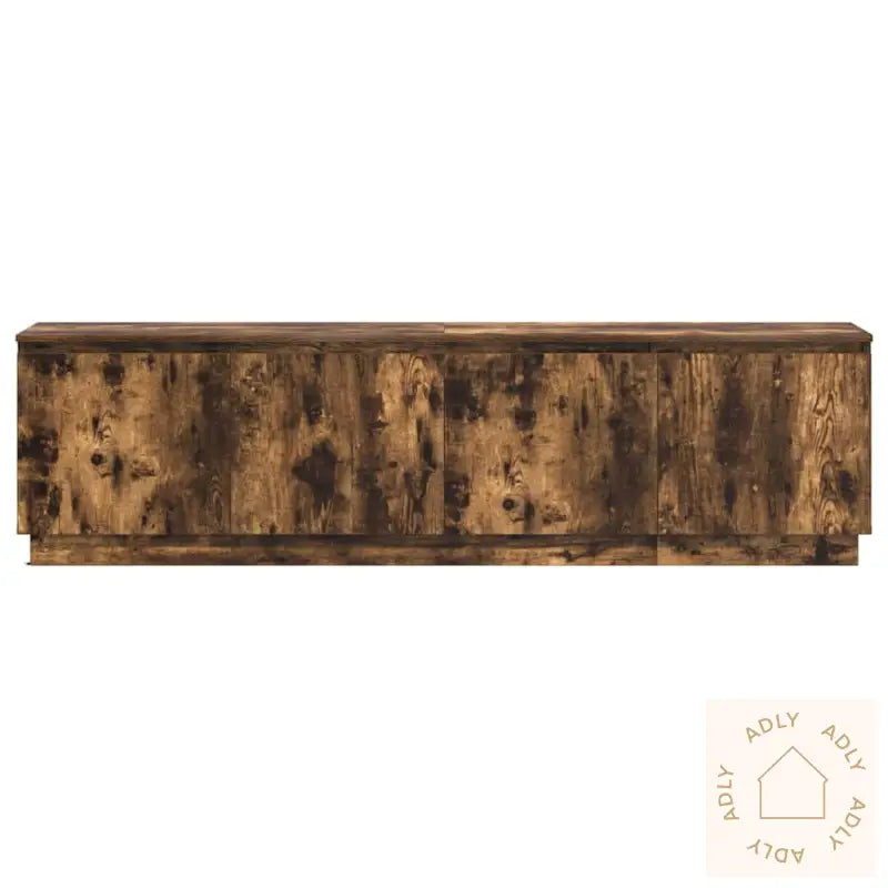 Tv-Skap Med Led Røkt Eik 180X38X49 Cm Konstruert Tre