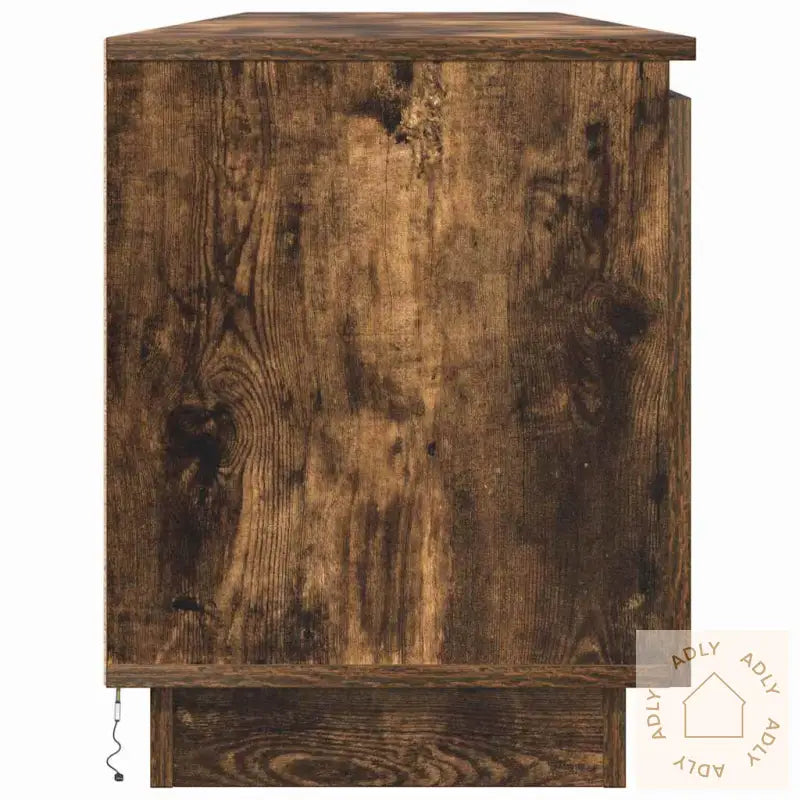 Tv-Skap Med Led Røkt Eik 180X38X49 Cm Konstruert Tre