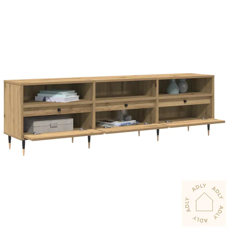 Tv-Stativ Snekker Eik 150X30X44,5 Cm Massivt Tre