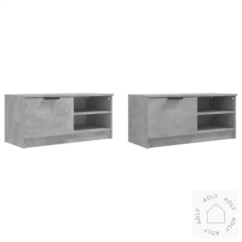 Tv-Benker 2 Stk Betonggrå 80X35X36,5 Cm Konstruert Tre