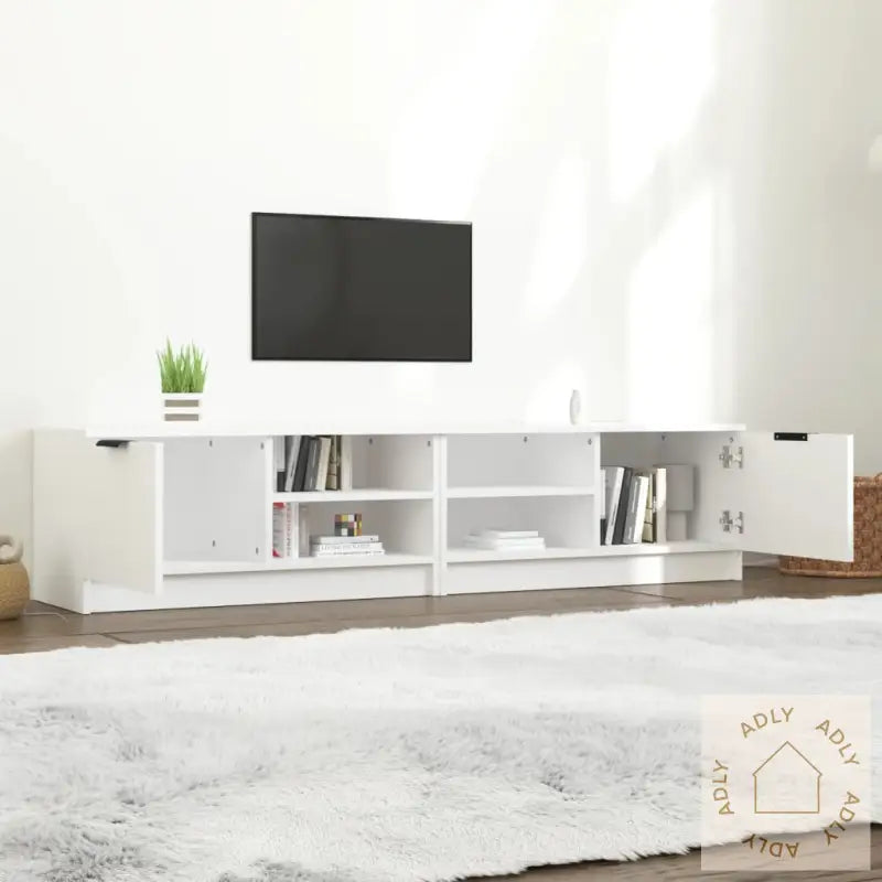 Tv-Benker 2 Stk Hvit 80X35X36,5 Cm Konstruert Tre