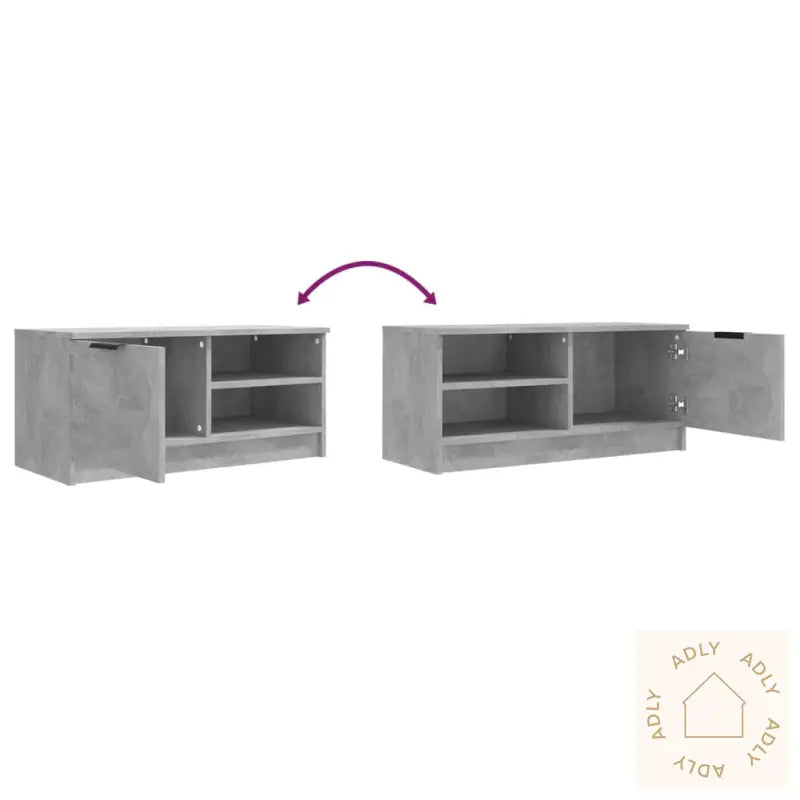 Tv-Benker 2 Stk Betonggrå 80X35X36,5 Cm Konstruert Tre