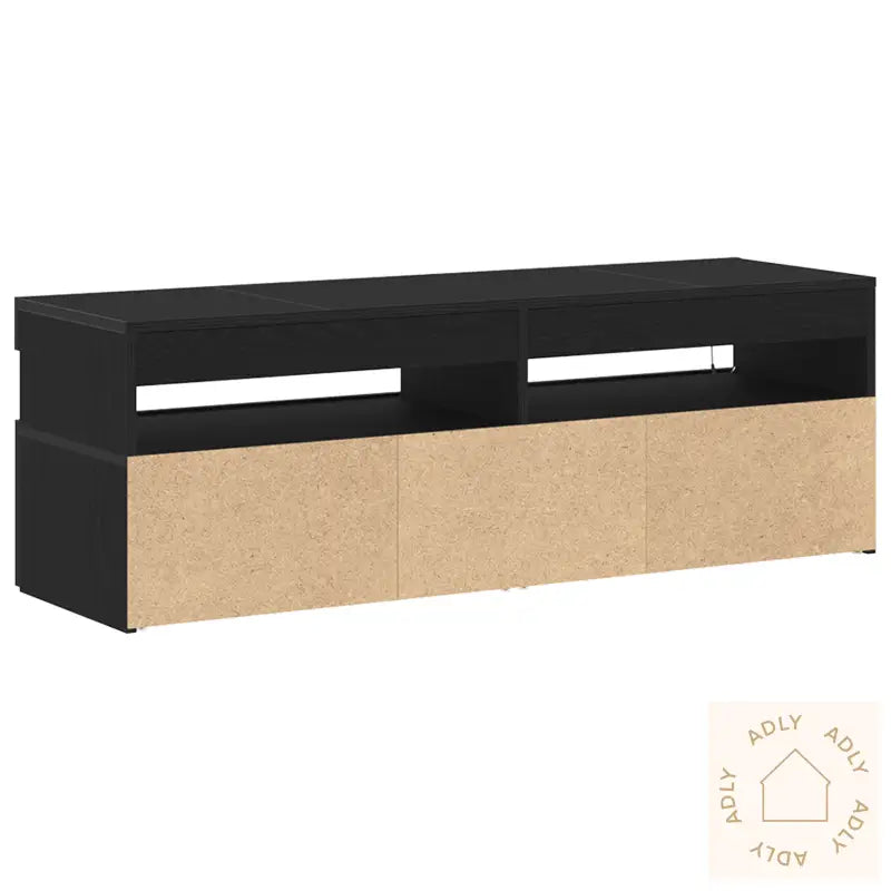Tv-Benk Med Led Svart Eik 120X35X40 Cm Konstruert Tre