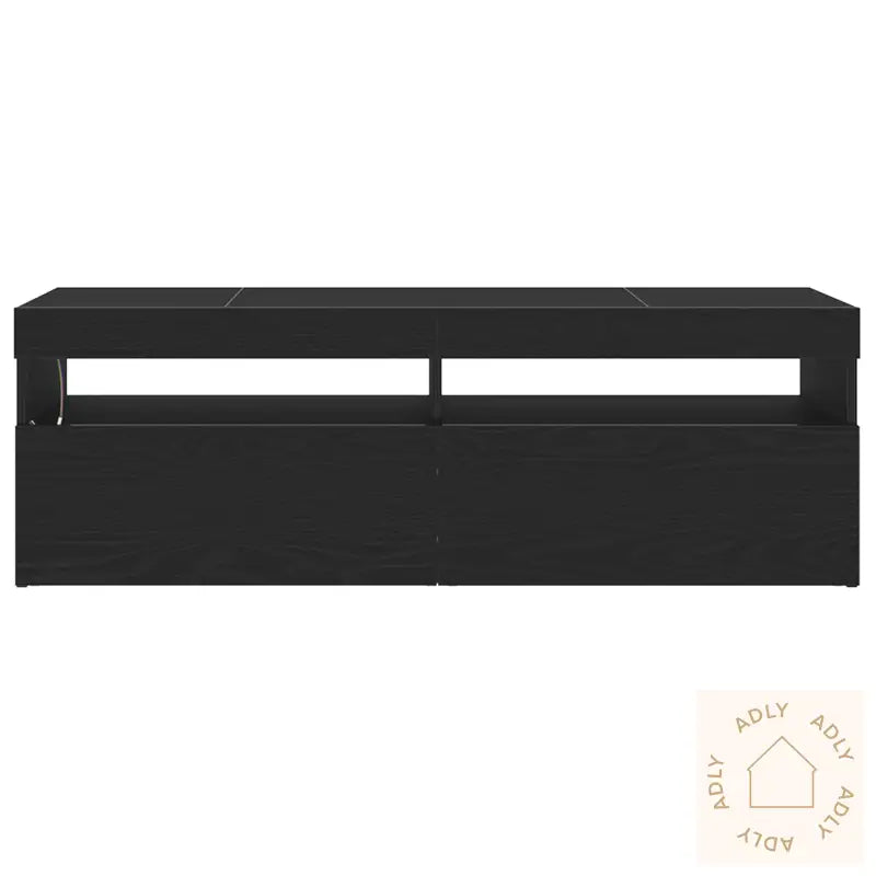 Tv-Benk Med Led Svart Eik 120X35X40 Cm Konstruert Tre