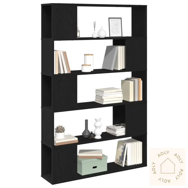 Bokhylle Svart Eik 100X24X155 Cm Laget Av Tre