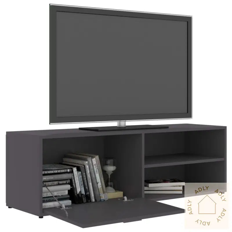 Tv-Benk Grå 120X34X37 Cm Konstruert Tre