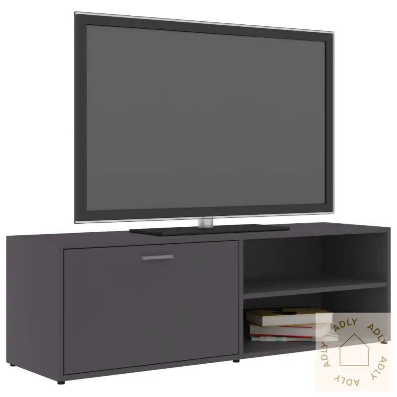 Tv-Benk Grå 120X34X37 Cm Konstruert Tre