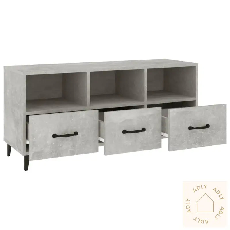 Tv-Benk Betonggrå 102X35X50 Cm Konstruert Tre