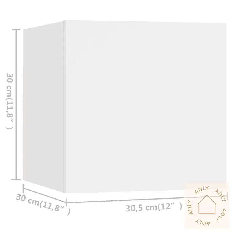 Tv-Benksett 9 Deler Hvit Konstruert Tre