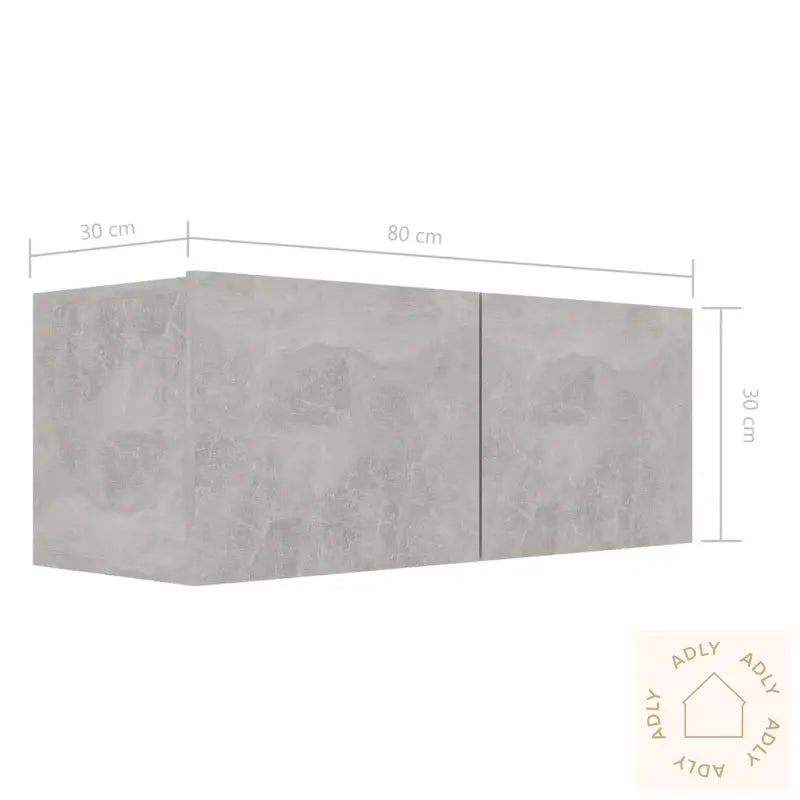 Tv-Benksett 8 Deler Betonggrå Konstruert Tre